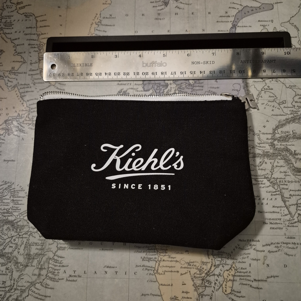 Kiehl's Black Zippered Toiletry Bag